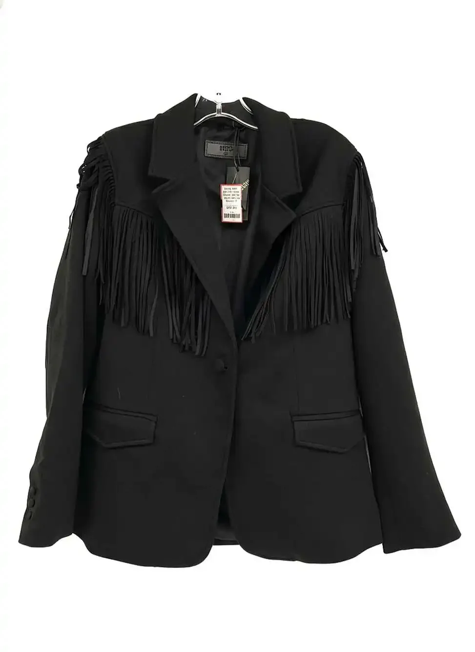 Blank NYC Black Kids Jacket & Coat | Regular L Boys Formal Fringe Shoulder Pads